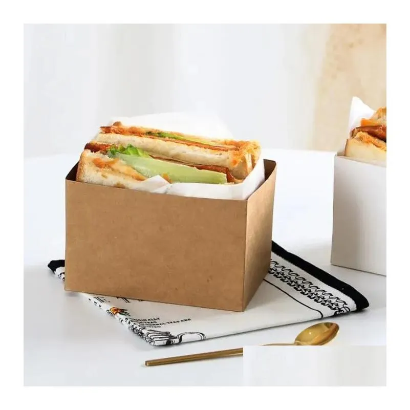 Gift Wrap Gift Wrap Food Hamburger Wrap Box Oilproof Cake Sandwich Bakery Bread Breakfast Wrapper Paper For Wedding Party Supply Home Dhugx