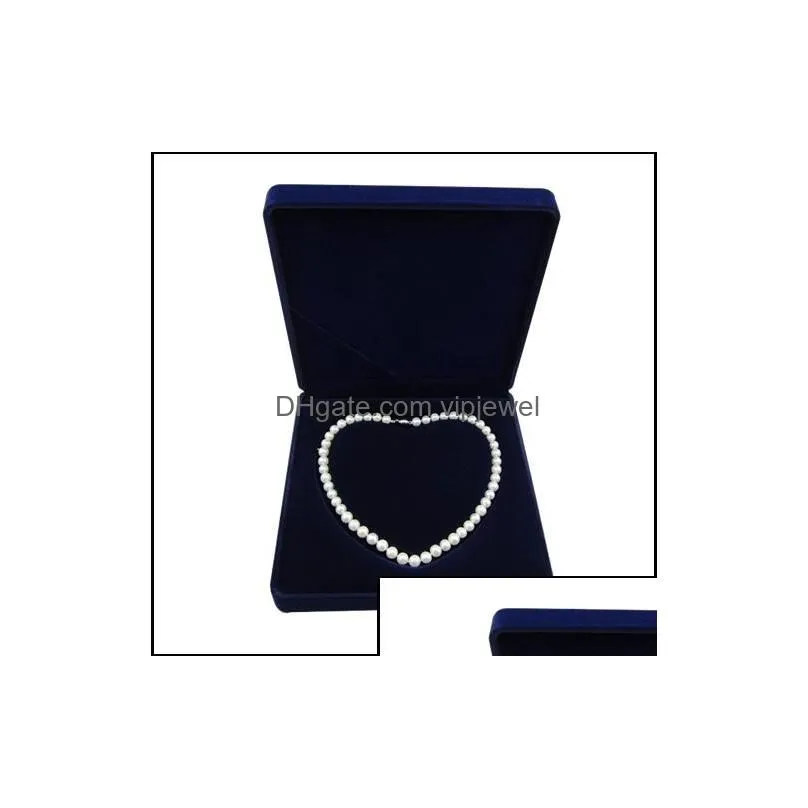 19x19x4cm velvet jewelry box necklace box gift box display high quality blue color more styles for choice