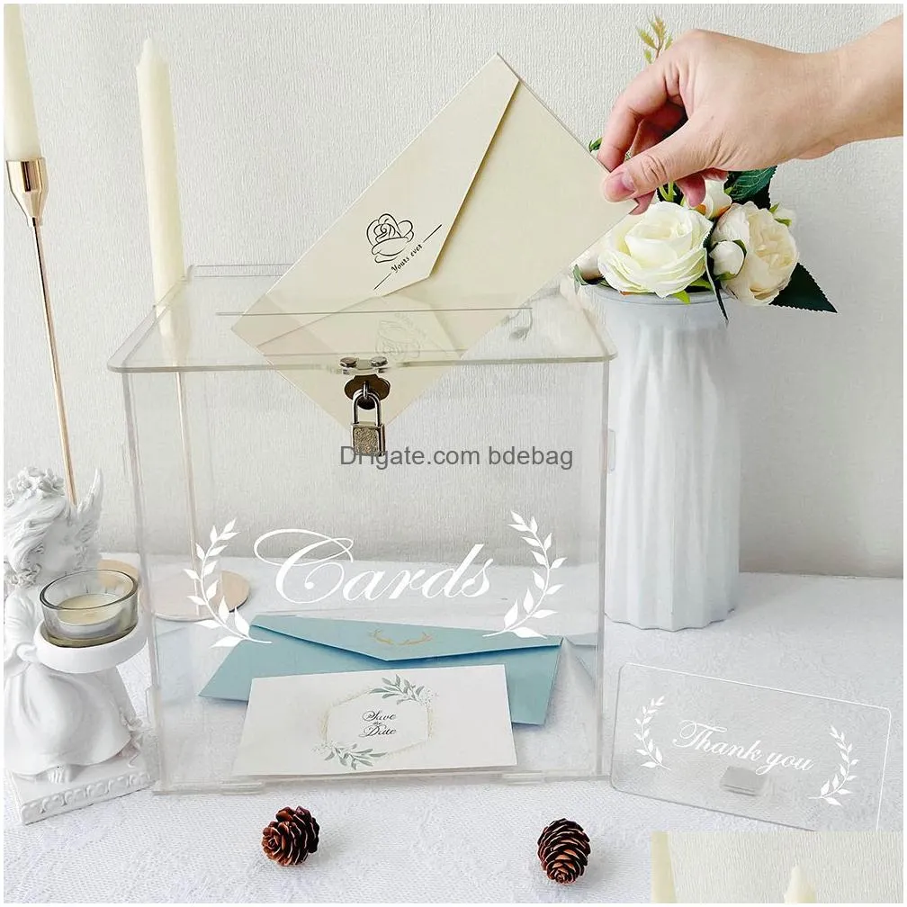 other event party supplies ourwarm wedding card box for reception clear with lock gift money holder for anniversary 230818