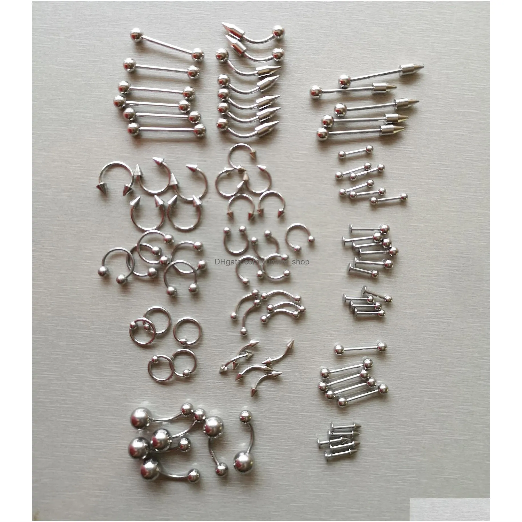 316l stainless steel navel tongue lip nails nose screws nipple ear eyebrow rings studs multipurpose body piercing jewelry mixed