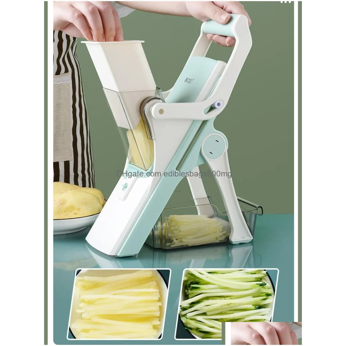 fruit vegetable tools 5 in 1 cutter manual food chopper potato cucumber carrot meat slicer professional shredder grater 230714