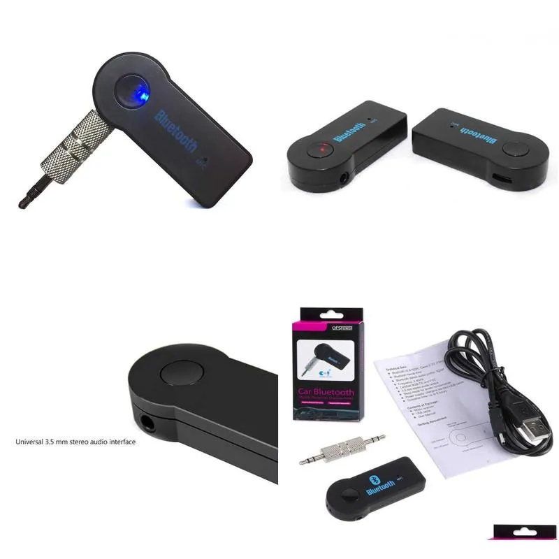 Bluetooth Car Kit Hand Wireless 3.5Mm Aux O Car Bluetooth Edup V 3.0 Fm Transmitter Stereo Music Receiver A2Dp Mtimedia Adapter Automo Oth8F