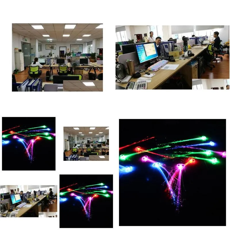 factory direct colorful flash light emitting braid fiber pigtails wig led bar ktv sources yiwu night market