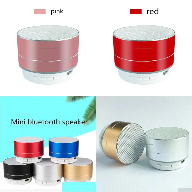  mini portable speakers a10 bluetooth speaker wireless hands with fm tf card slot led audio player for mp3 tablet pc in box