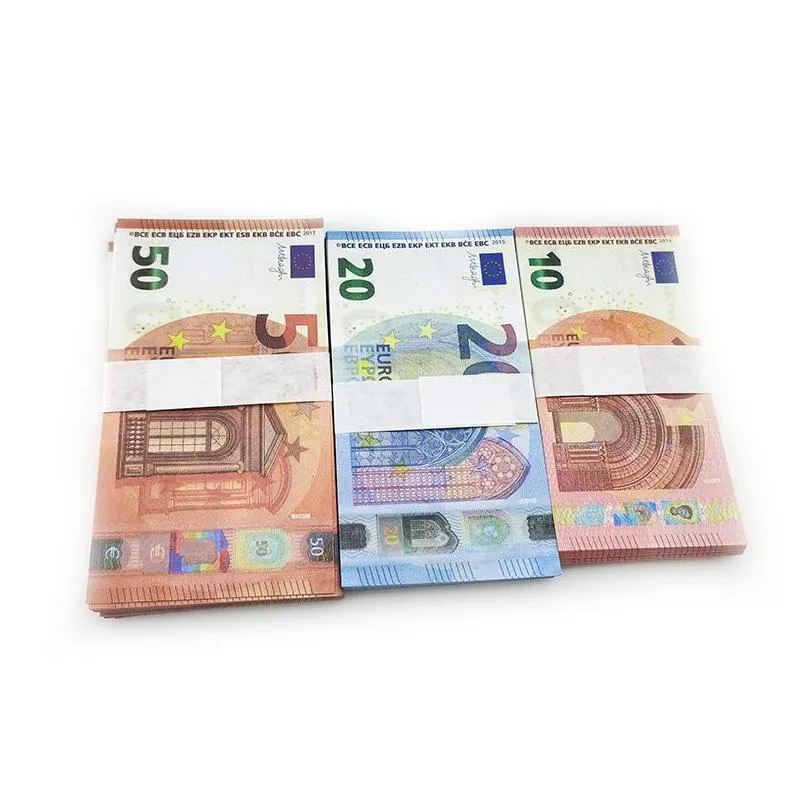 Other Festive & Party Supplies New Fake Money Banknote Party 10 20 50 100 200 Us Dollar Euros Realistic Toy Bar Props Copy Currency Mo Ot9Mi