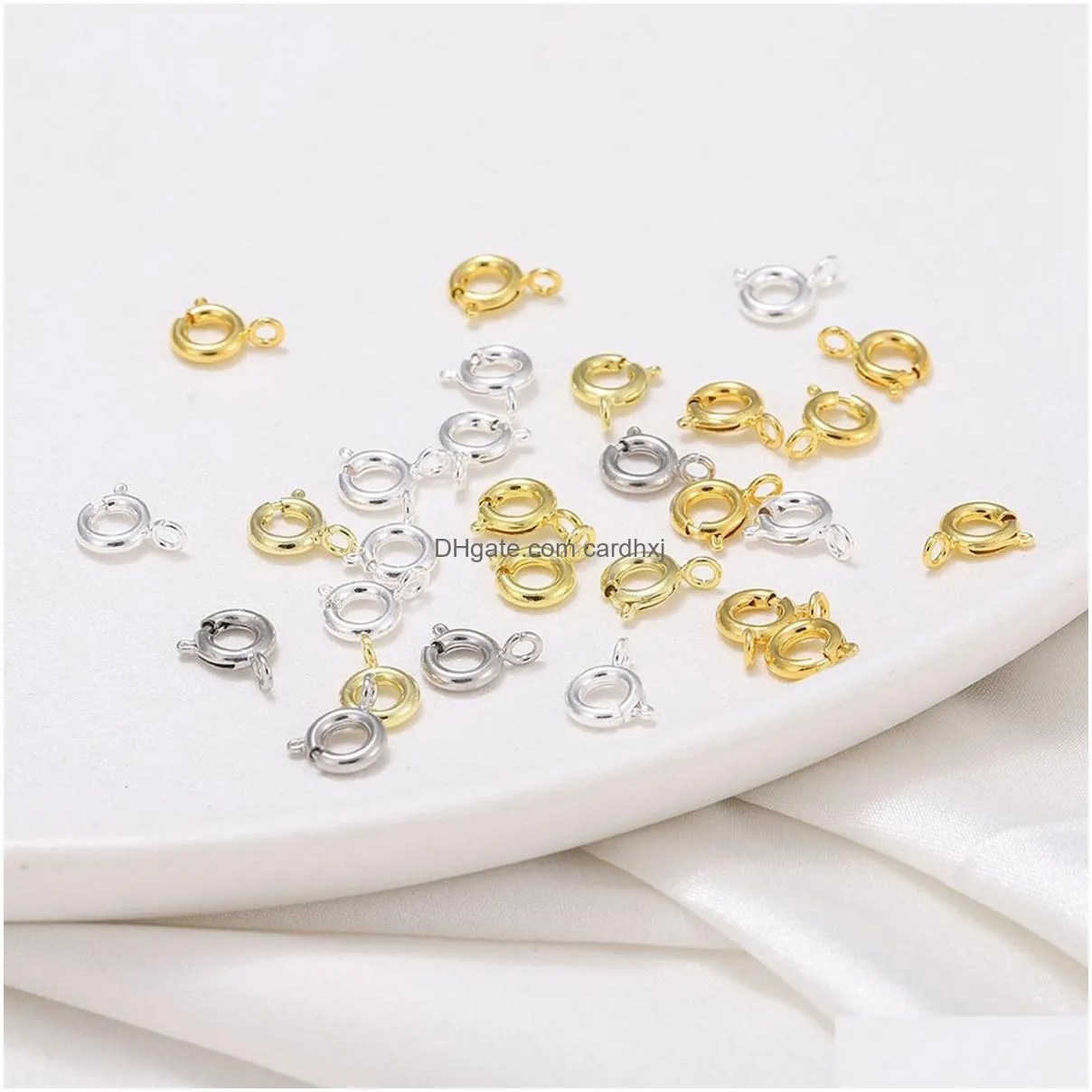 Clasps & Hooks 200Pcs Spring Ring Clasp Connector Diy Jewelry Making Accessories Jewelry Jewelry Findings Components Dhngp