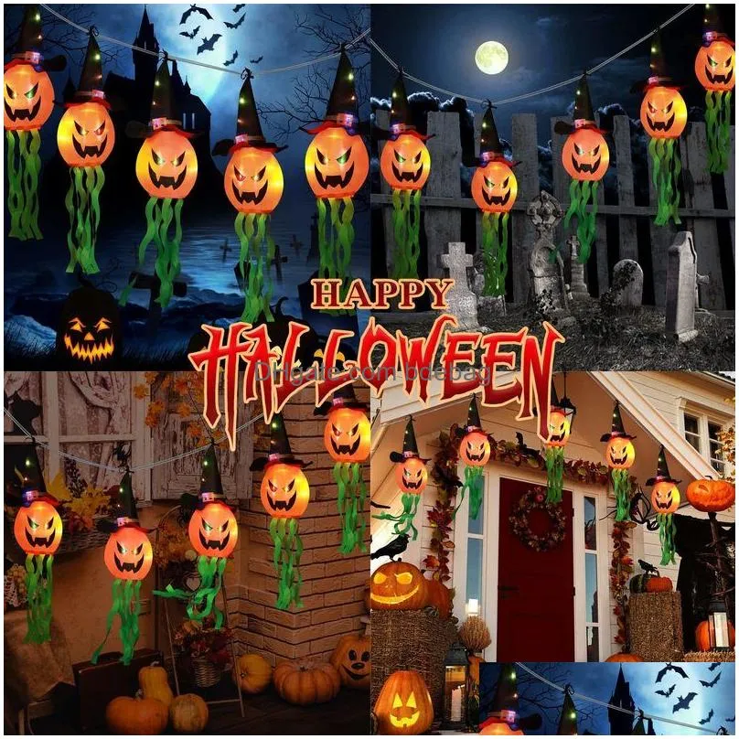 other festive party supplies halloween decorations lights diy hanging colored led with flashing bubble pumpkin string lights for indoor outdoor yard