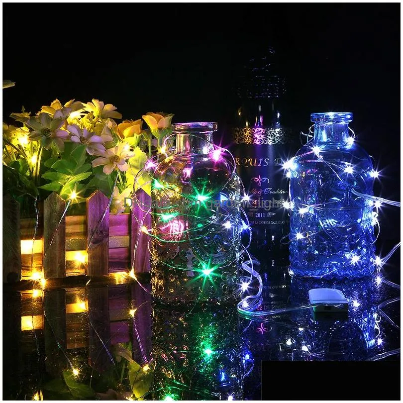 led string lights 2m 20leds cr2032 battery operated copper wire fairy lights for christmas garland decoration