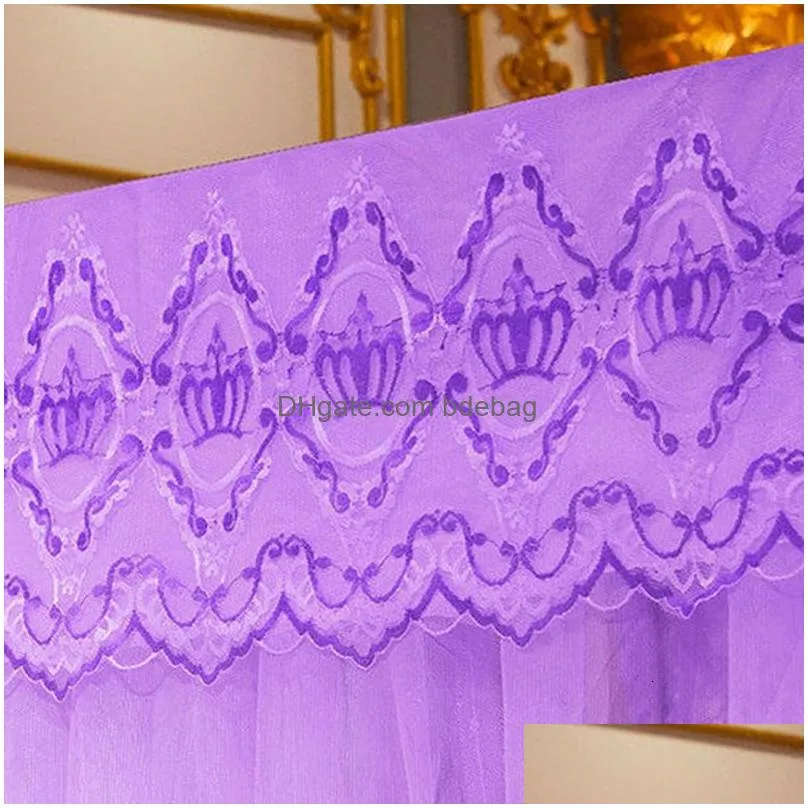 mosquito net luxury embroidery lace pleated mosquito net for bed square romantic princess queen size double bed net canopy mosquito tent mesh