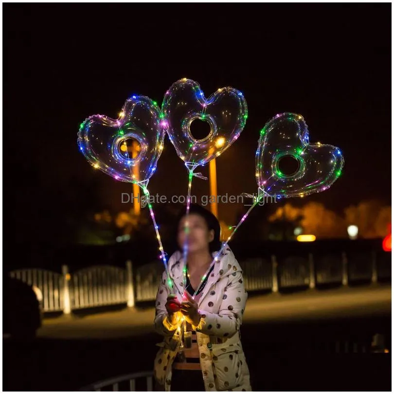 20inch luminous bobo led balloon string lighting transparent glowing  30leds night lights decor birthday party wedding