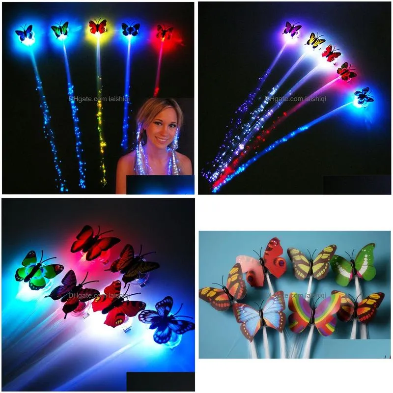 led luminous fiber braid bars braid colorful headdress wigs concert atmosphere cheer stall selling flashing hair braid