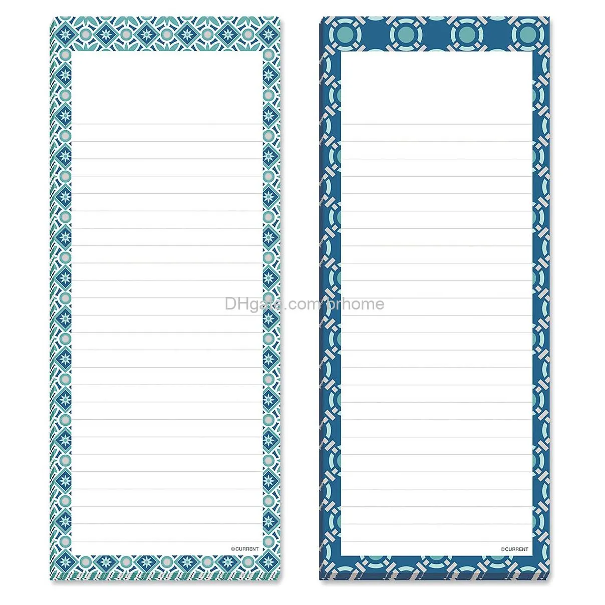 cool patterns magnetic notepads set of 6 50sheet pads 3 1/4 x 8 inches lined memo pads shipping list office organizer