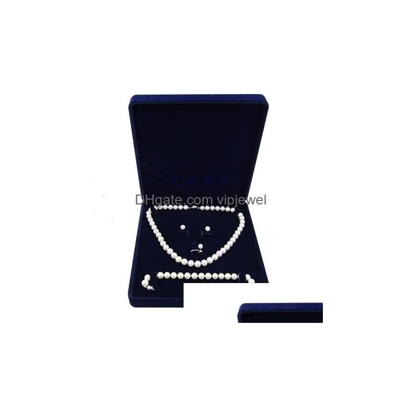19x19x4cm velvet jewelry box necklace box gift box display high quality blue color more styles for choice