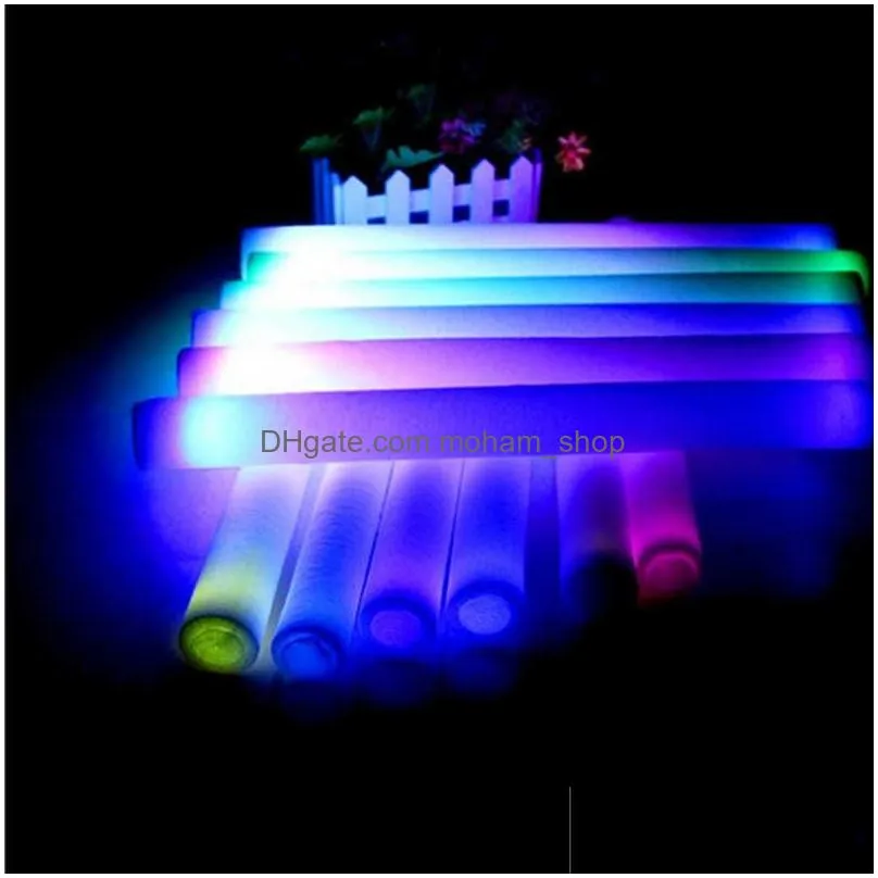 other event party supplies 101530pcs bulk colorful led glow sticks rgb led glow foam stick cheer tube dark light birthday wedding festival party supplies