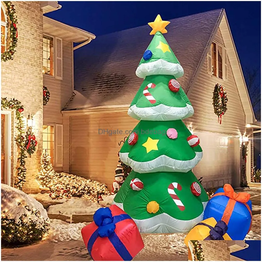 christmas decorations 2.1m  inflatable tree glowing merry outdoor led light up party year 221123
