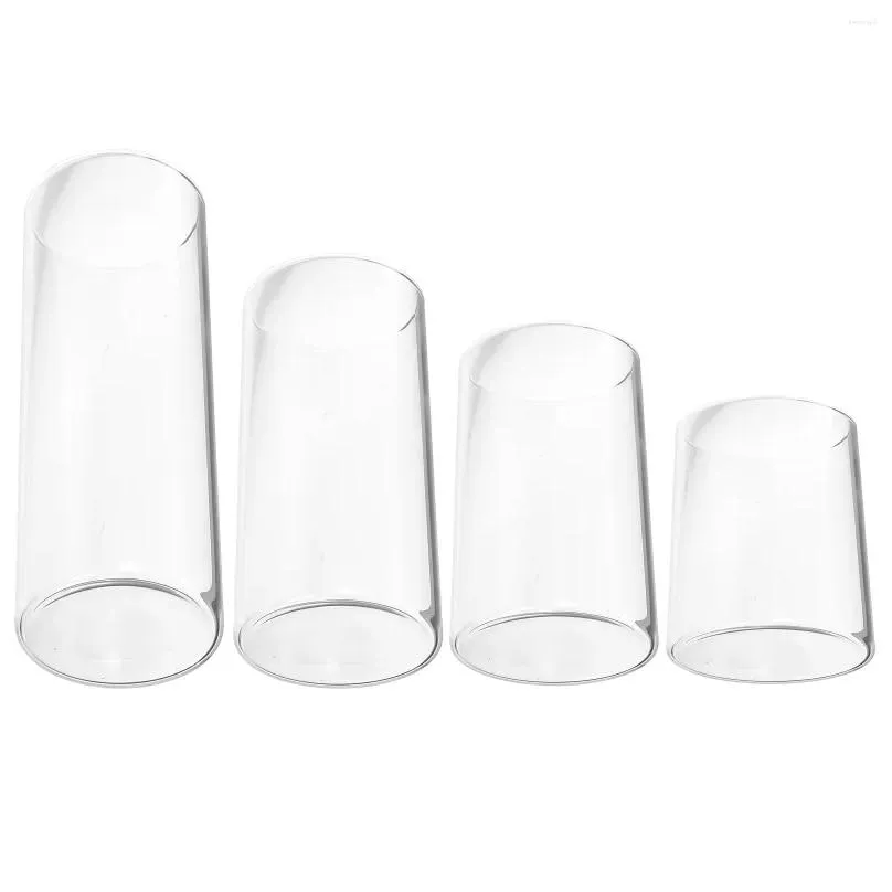 Candle Holders 4 Pcs Glass Cup Hurricane Clear Supplies Cylinder Er Candlestick Drop Delivery Home Garden Decor Otbfx