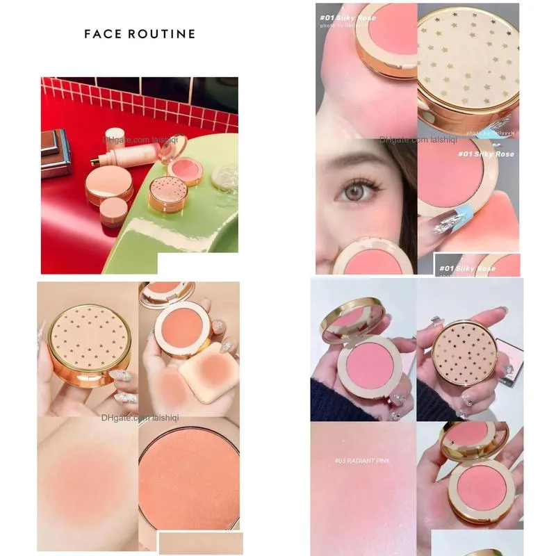 2023 silky blush powder 4 colors silky rose tender apricot radiant pink bright coralmakeup palette 5.5g fard a joues poudre soyeuse