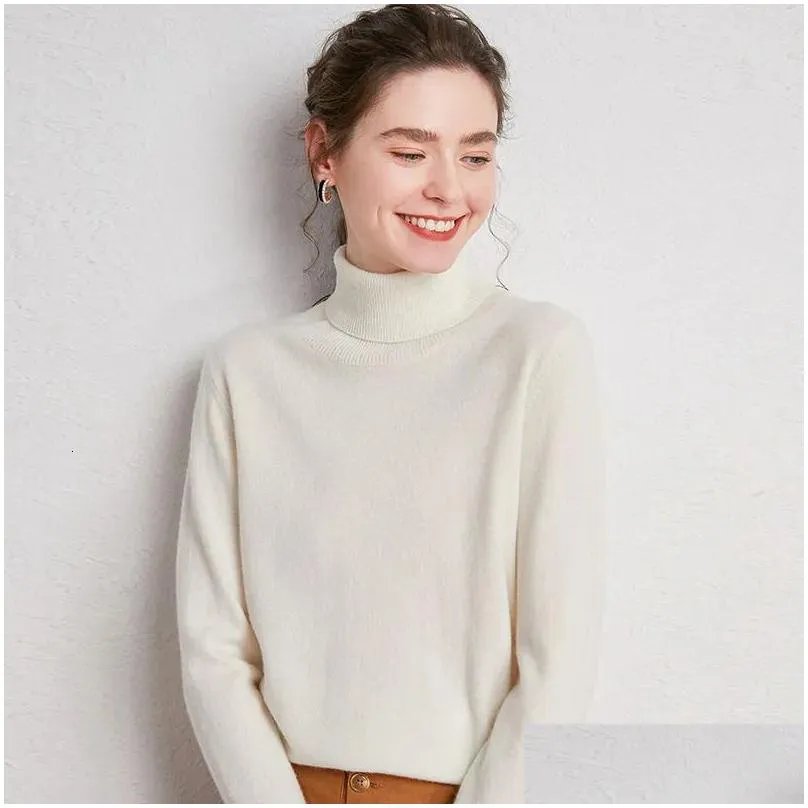 Women`S Sweaters Womens Sweaters Tailor Sheep 100% Pure Merino Wool Sweater Winter Turtleneck Plover Threaded Long Sleeve Knitted Jump Otvuo