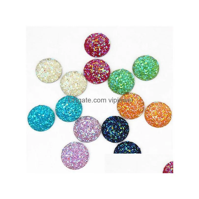 micui 150pcs 14mm crystal ab flatback round rhinestone cabochon gems flat back resin rhinestone for diy decoration zz33