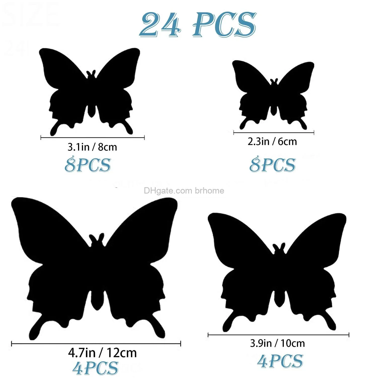 butterfly wall decor 24/ 3d butterflies stickers for party decorations with magnetscolorful 24