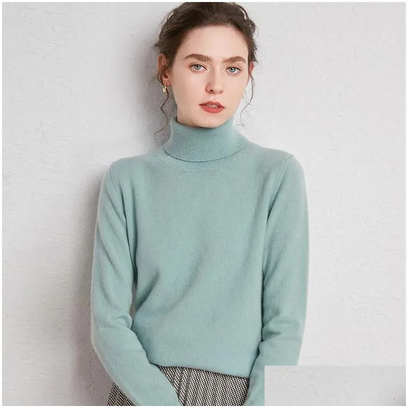 Women`S Sweaters Womens Sweaters Tailor Sheep 100% Pure Merino Wool Sweater Winter Turtleneck Plover Threaded Long Sleeve Knitted Jump Otvuo