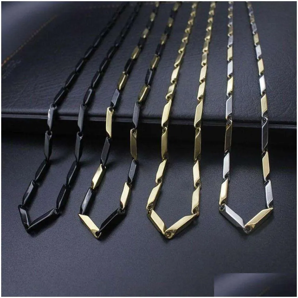 Other Titanium Steel Gold Plated Melon Chain Stainless Necklace Couple Models Elegant Jewelry Necklaces Pendants Otmiu