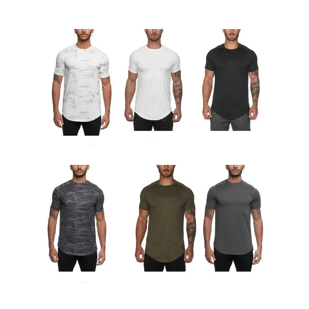 Men`S T-Shirts Lemens Mens Sports T-Shirt Europe And The United States Fitness Training Quick-Drying Elastic Loose Breathable Short-Sl Otonj