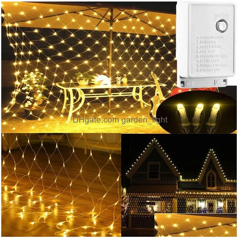 curtain lights christmas lights led string fairy lighting 1.5mx1.5m 3mx2m net mesh party holiday decoration lamps