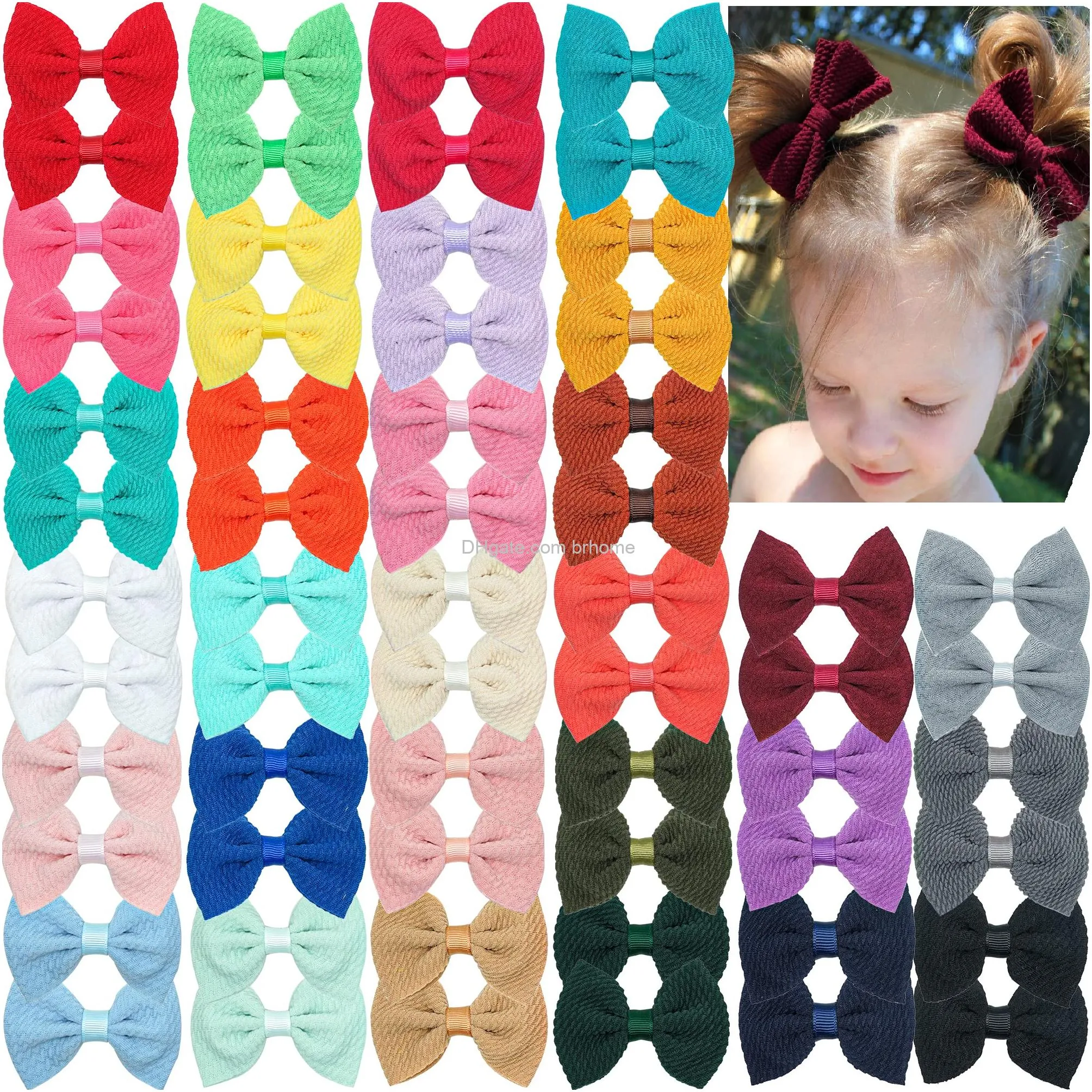 3.5inch baby hair bows alligator clips boutique girls bows hair barrettes accessories pigtail hair bows for little girls toddlers kids in pairs
