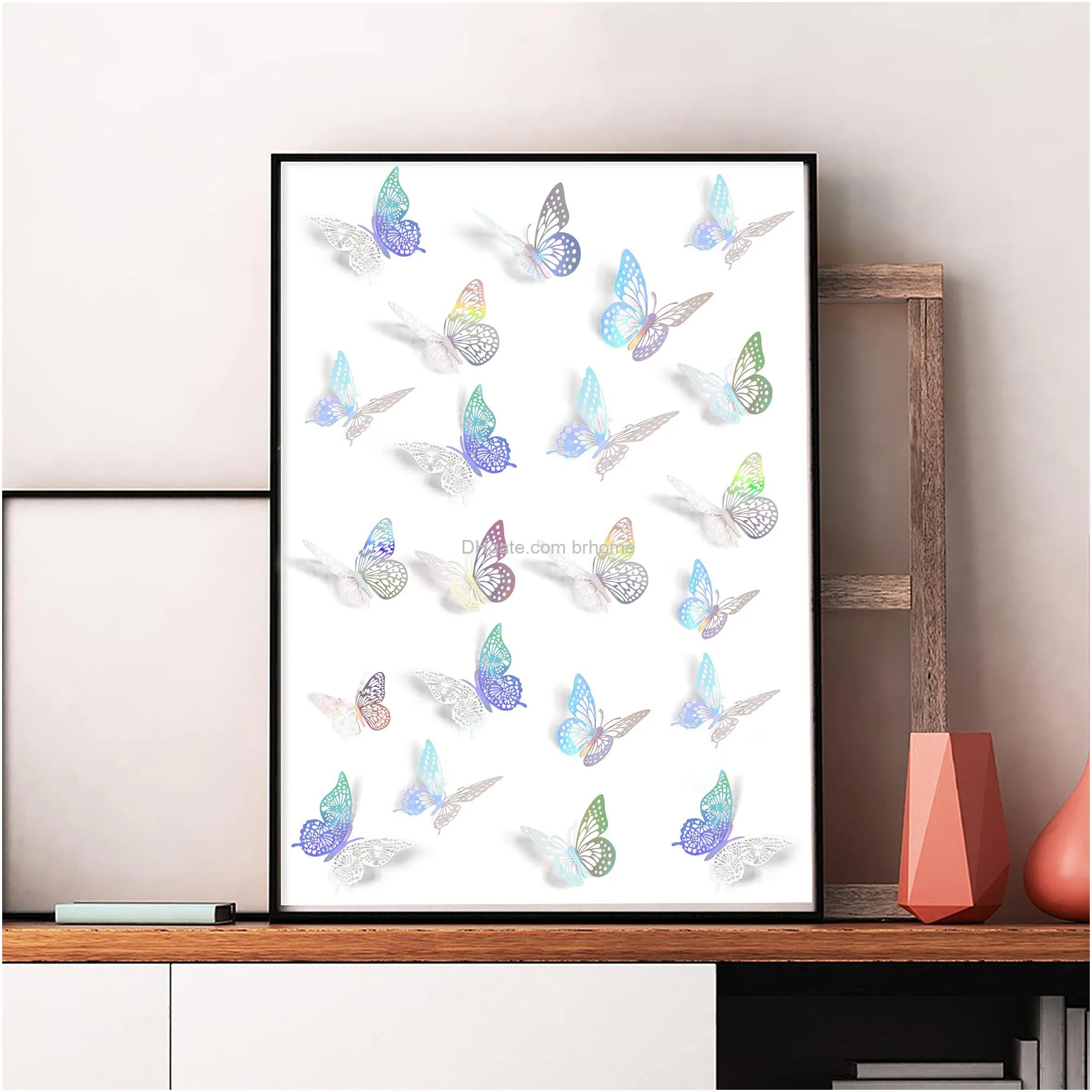 3d butterfly wall decor 4 styles 3 sizes butterfly birthday decorations butterfly party decorations cake decorations removable wall stickers room decor for kids nursery classroom wedding decor laser