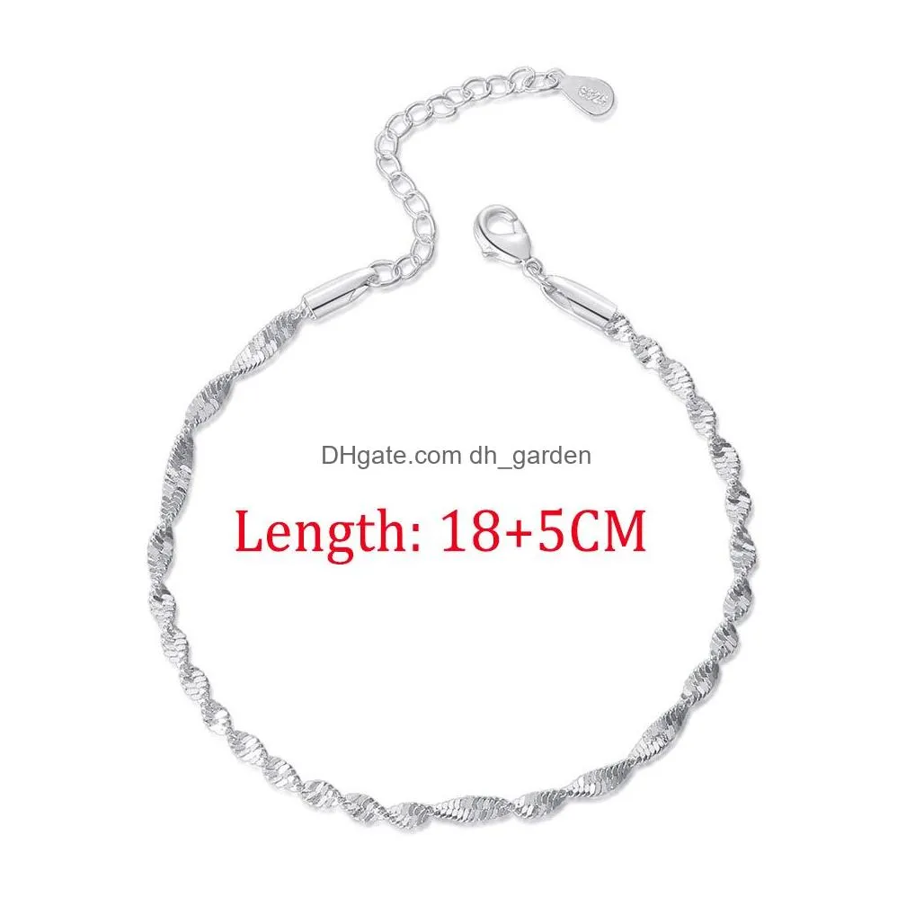 Smooth Exquisite Trendy Wave Twisted Grain Bracelet For Women Rose White Gold Color Fashion Jewelry Birthday Gift KBH064