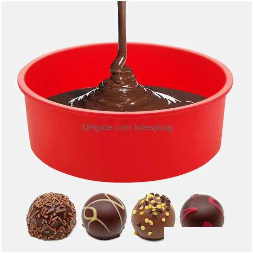 6 inch round shape silicone cake moulds for kitchen bakeware diy mousse chocolates desserts baking mold tools