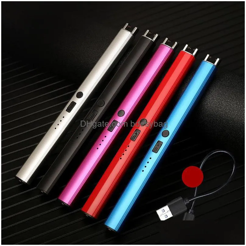 electric arc bbq lighter usb windproof flameless plasma ignition long kitchen lighters gas lighter for candle