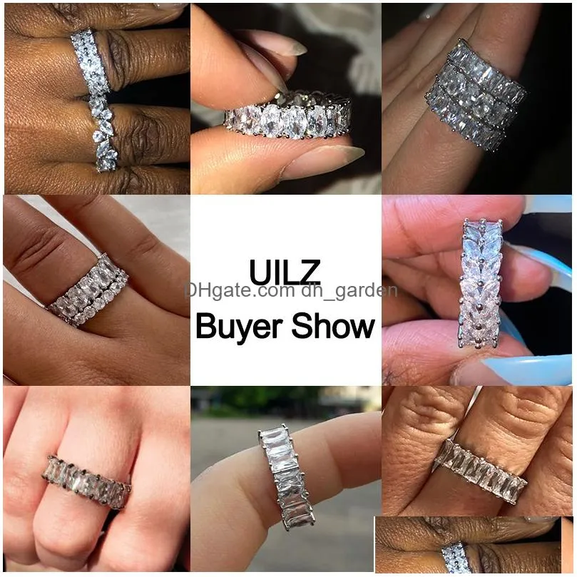 Crystal Ring Cz Zircon Engagement Wedding Band Rings for Women Men Finger Party Jewelry