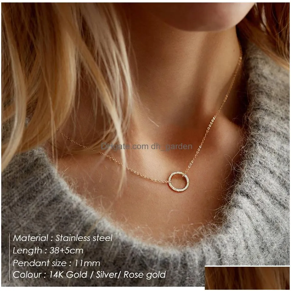 Statement Necklace Women Dainty Stainless Steel Choker Pendant Necklaces Fashion Jewelry