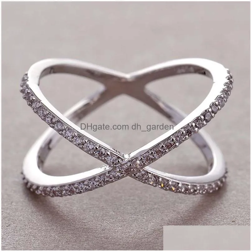 Women Engagement Rings CZ Stone Silver Color Elegant Simple Female Jewelry Ring