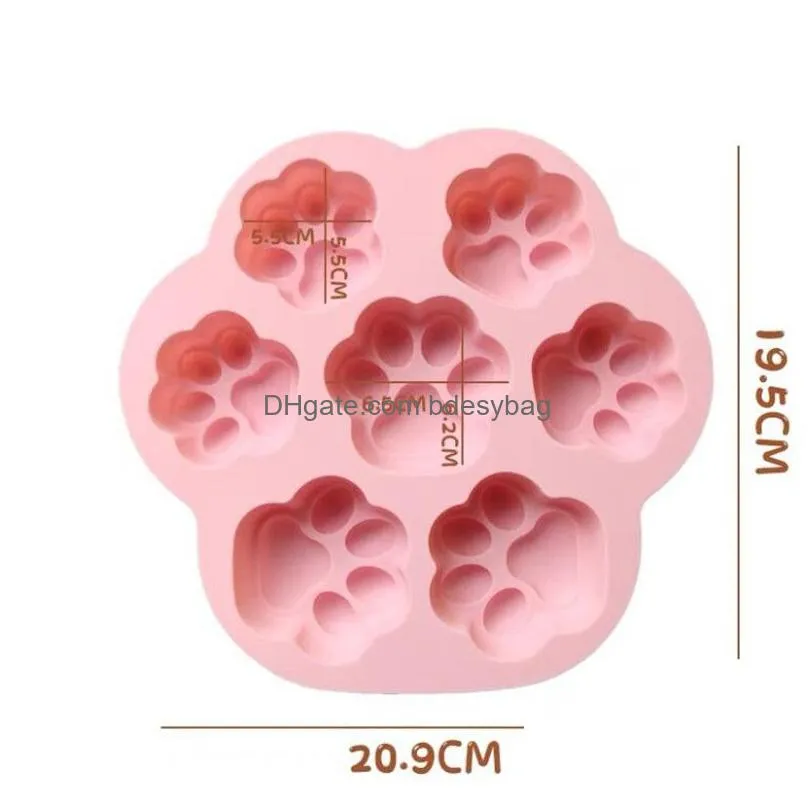 wholesale lovely cat paw silicone baking cake moulds fondant decorating accessories tools handmade soap puddings chocolate mold