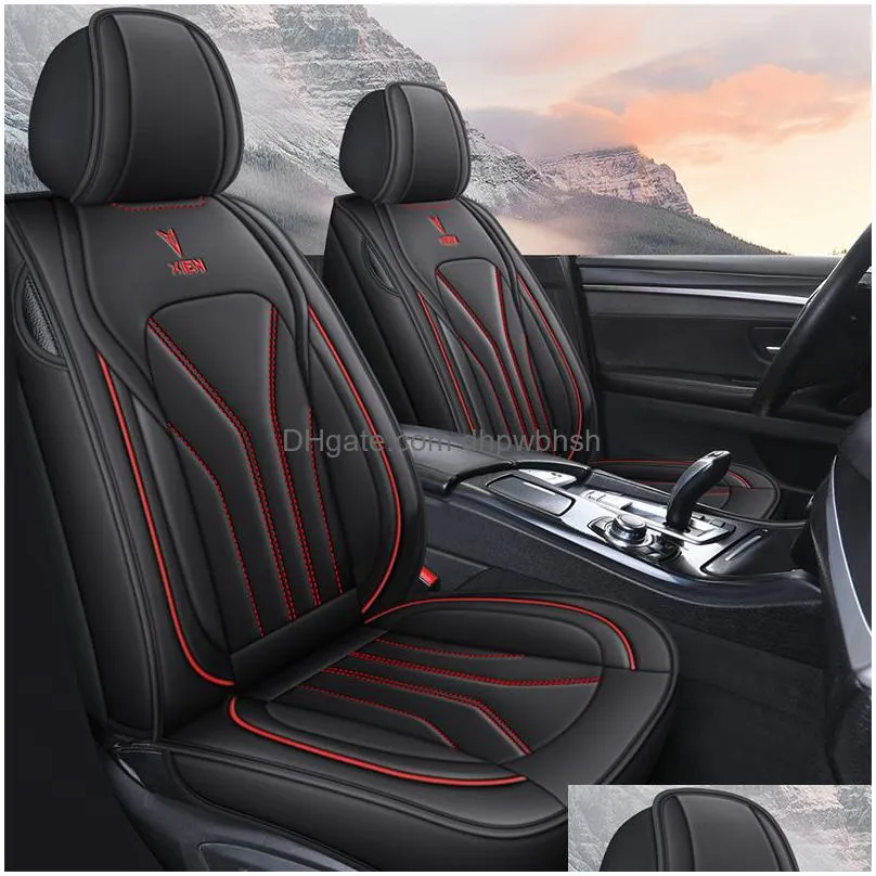 car seat covers full set waterproof nappa leather auto seat protectors universal fit for most sedans suv pick-up truck black