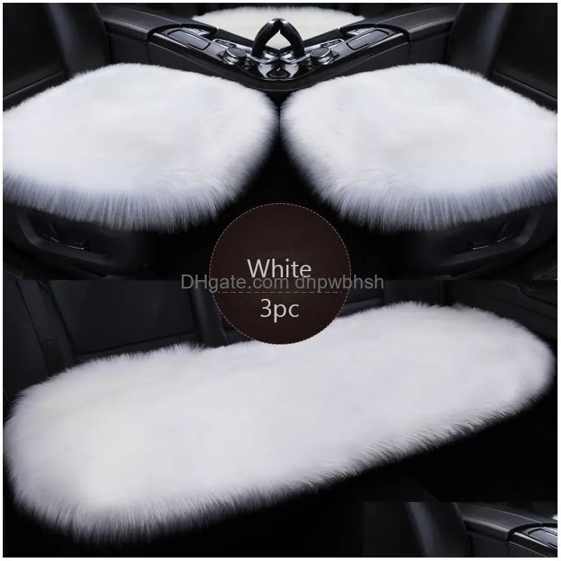 3pc pink fur car seat covers fiber faux auto seats cushion long plush winter warm seats mats universal for bmw  kia