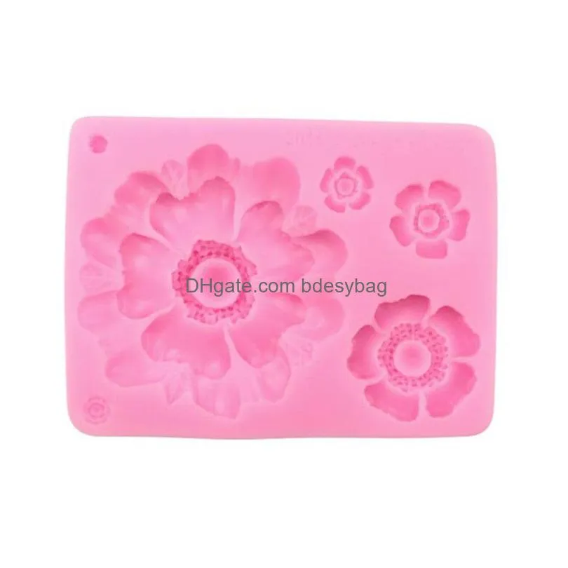 flower silicone molds fondant craft cake candy chocolate ice pastry baking tool mould soap mold cake decorator