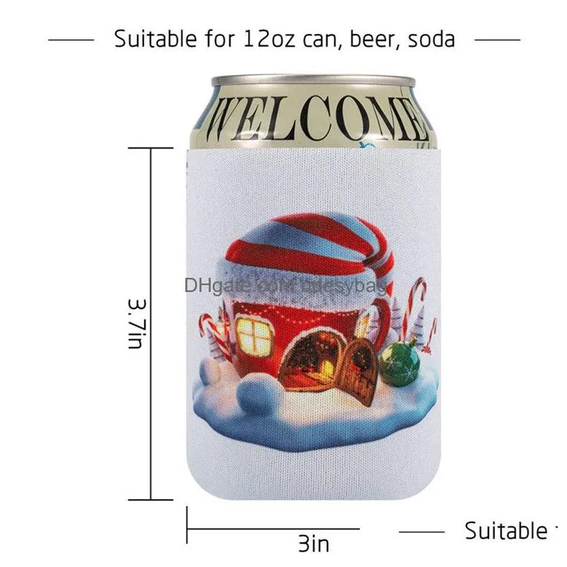 christmas beer sleeves party supplies camping can cup soda cover neoprene drink cooler portable bottle outdoor sleeve for party wedding