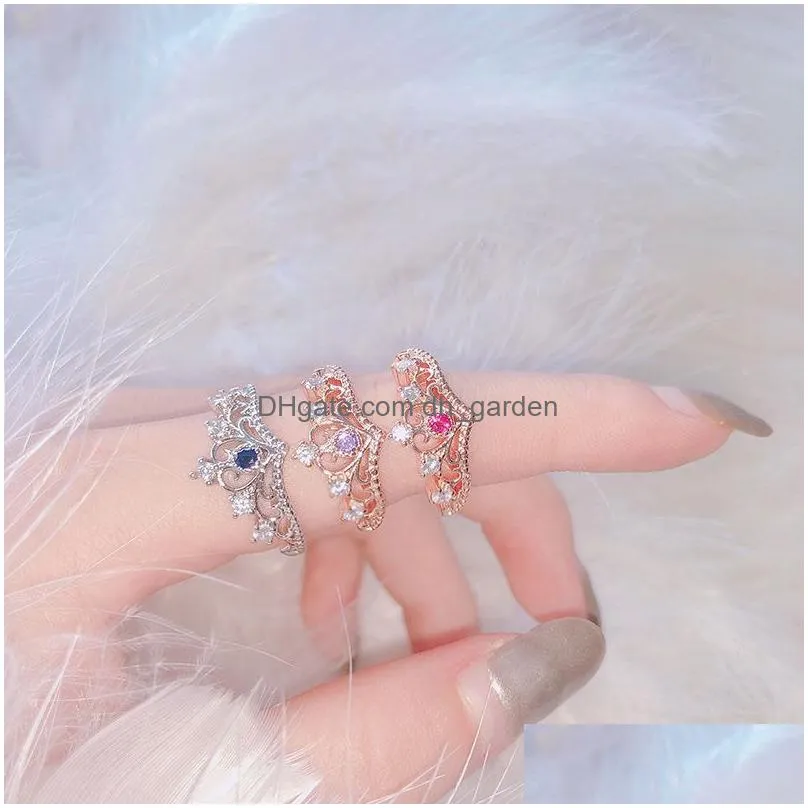 Rings For Girls Party Finger Ring Rose Gold Color Brand Crystal Jewelry for women Anel