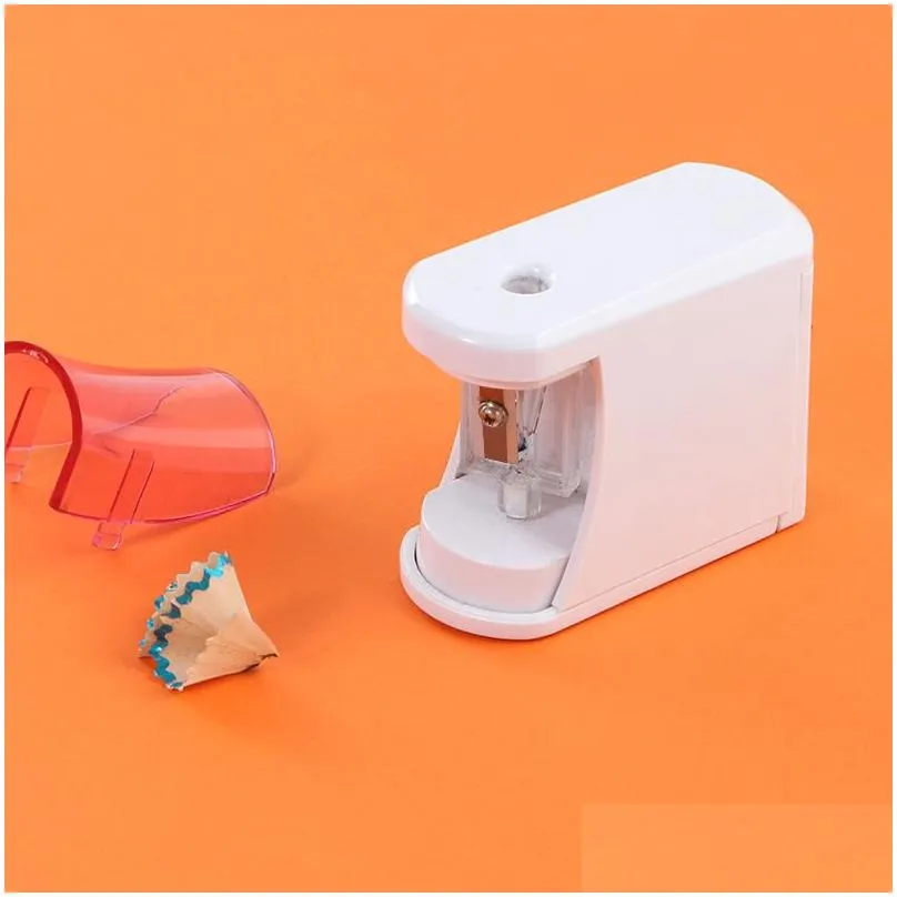 Pencil Sharpeners Wholesale Matic Electric Pencil Sharpener Safe Fast Prevent Accidental Opening Stationery School Supplies Students A Dhwuc