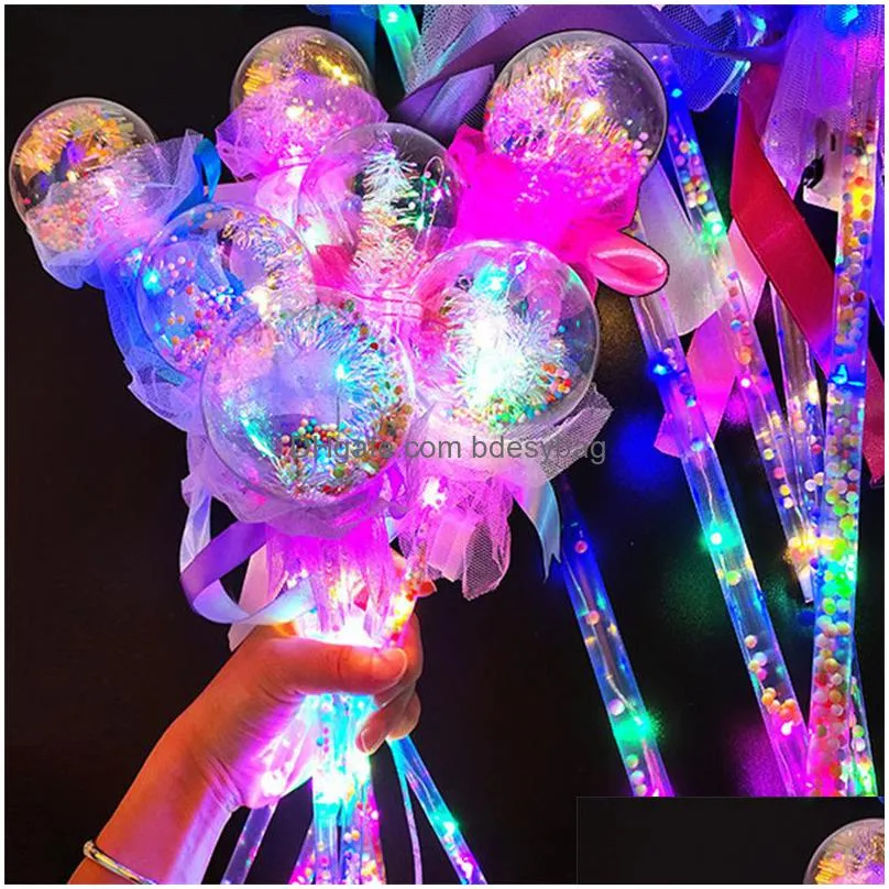 led light sticks bobo balloon party decoration star shape flashing glow magic wands for birthday wedding party decor