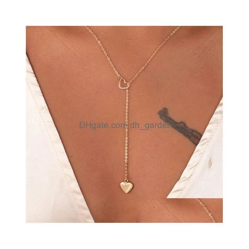 New Trendy Multilayer Heart Butterfly Necklace for Women Fashion Gold Silver Color Geometric Chain Collar Necklace Jewelry Gift
