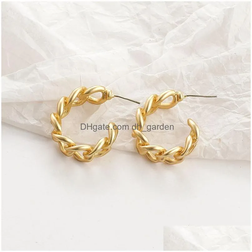 Trendy Gold Metal Drop Earrings For Women Vintage Twist Geometric Statement Earring Party Jewelry wholesale