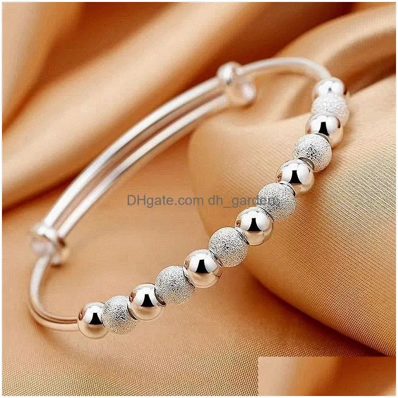 sterling silver Luxury Beads bracelets Bangles cute for women fashion party wedding jewelry Adjustable