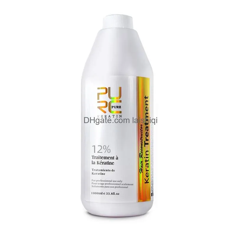 Shampoo Conditioner Purc Brazilian Keratin Hair Treatment 1000Ml Formalin 12% Deep Repairs Damaged Curly Straightening Hairs Salon D Dhdr2