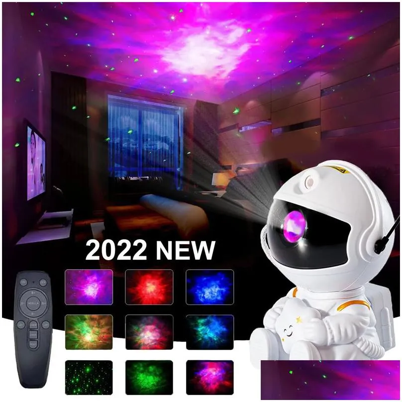 astronaut led night light galaxy star projector remote control party light usb family living children room decoration gift ornament