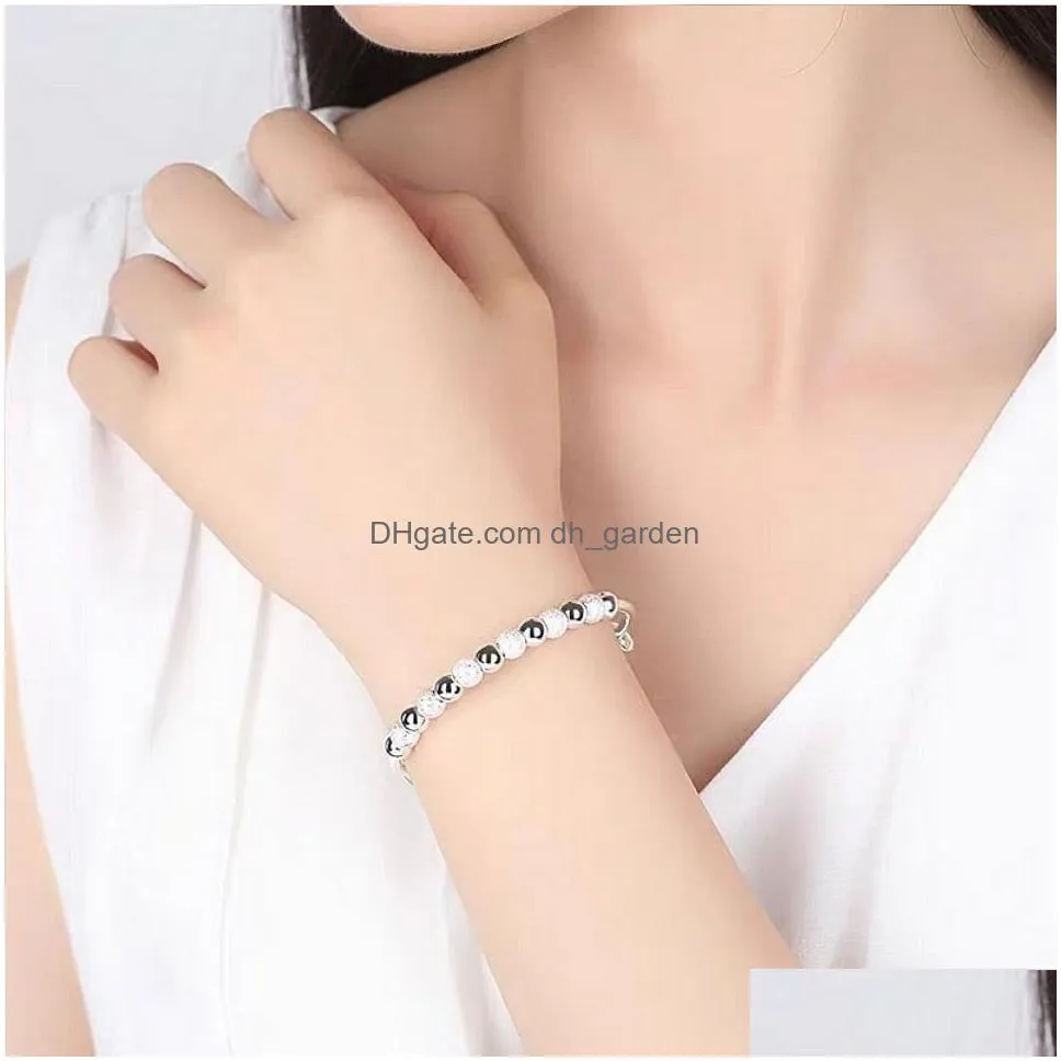 sterling silver Luxury Beads bracelets Bangles cute for women fashion party wedding jewelry Adjustable